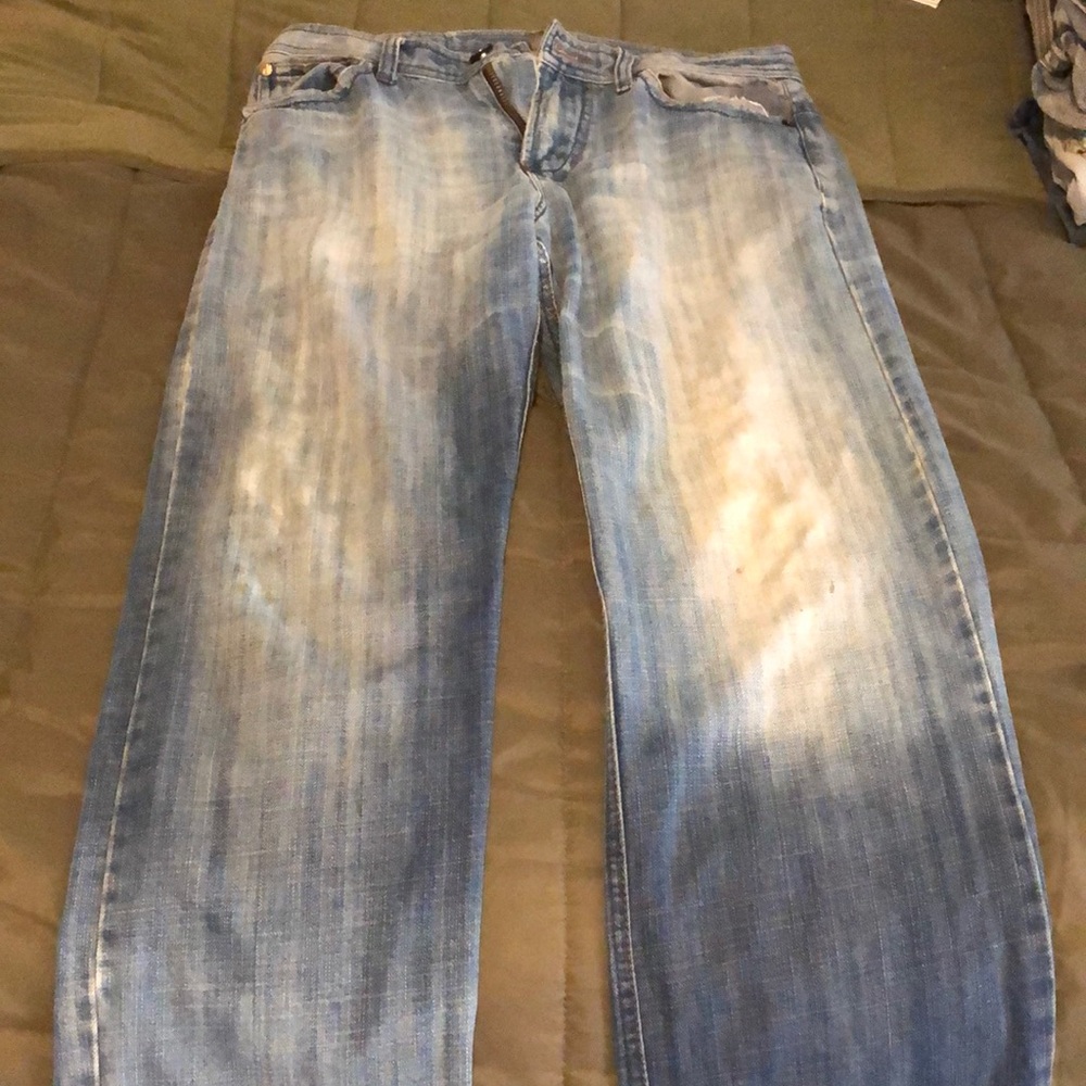 Armani Exchange Blue Relaxed Jeans with Vintage Fade